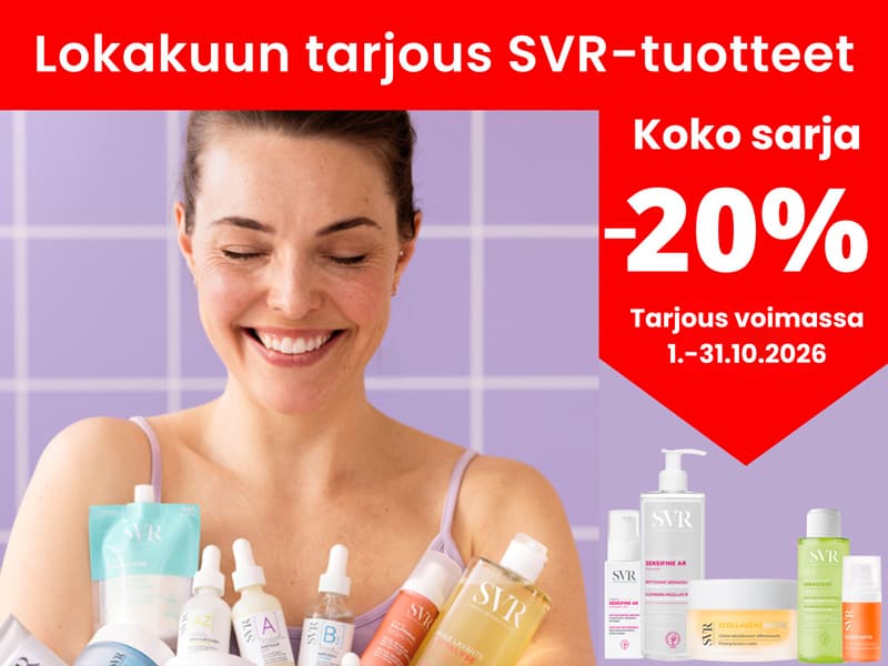 SVR-tuotteet -20 % lokakuun ajan 1.–31.10.2026. Tarjous koskee koko SVR-sarjaa.